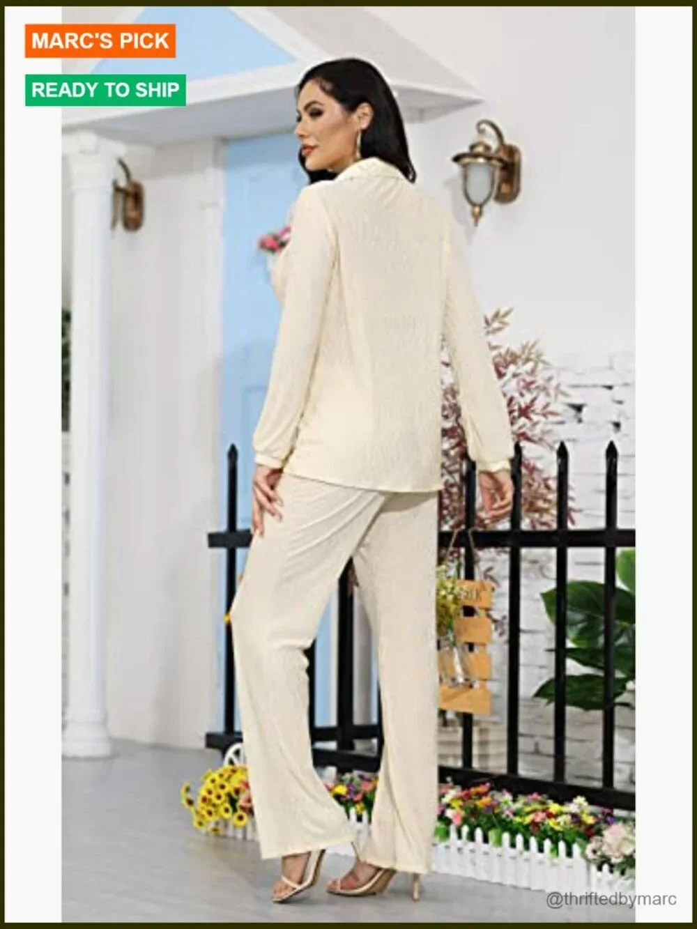 Wide Leg Pants and Button Down Shirt Set